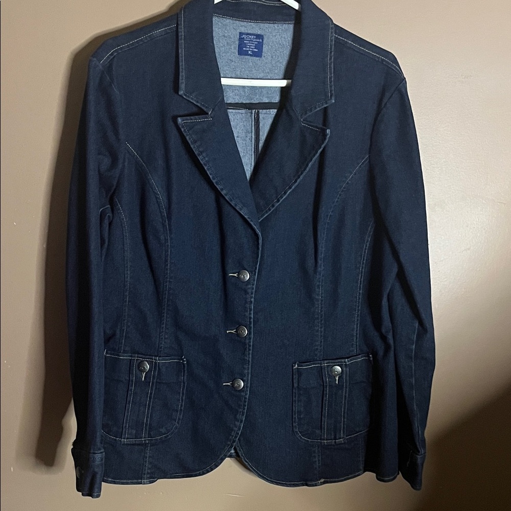 ๐Retro denim blazer jacket fitted